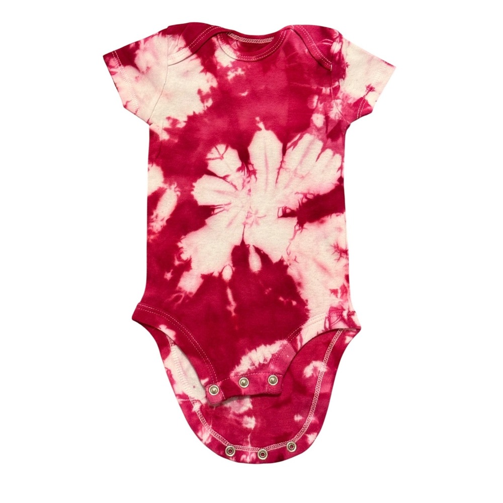 Pink Flower Ice Tie Dye Baby Bodysuit 3-6 Mos Carters - Picture 2 of 2